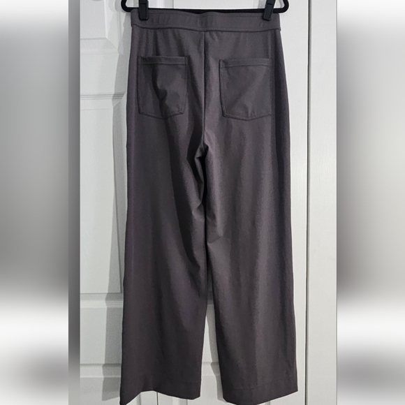 NWT Halara HaloTek Air Wide Leg High Waisted Button Front Pants Grey - L - Picture 3 of 6